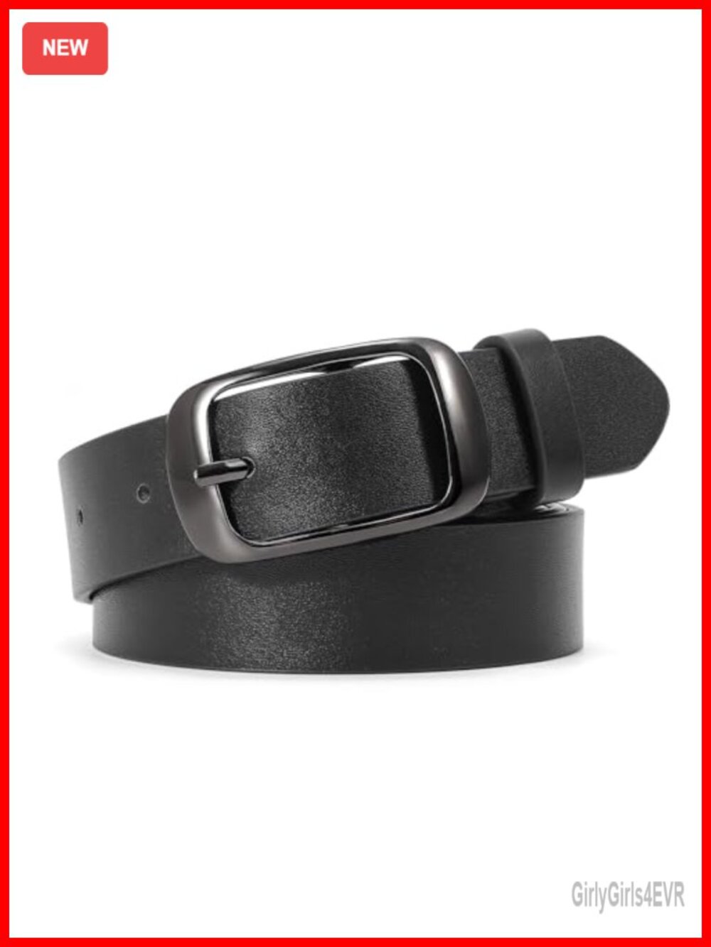Plus Size Women PU Leather Belt with Metal Buckle for Jeans Pants Casual